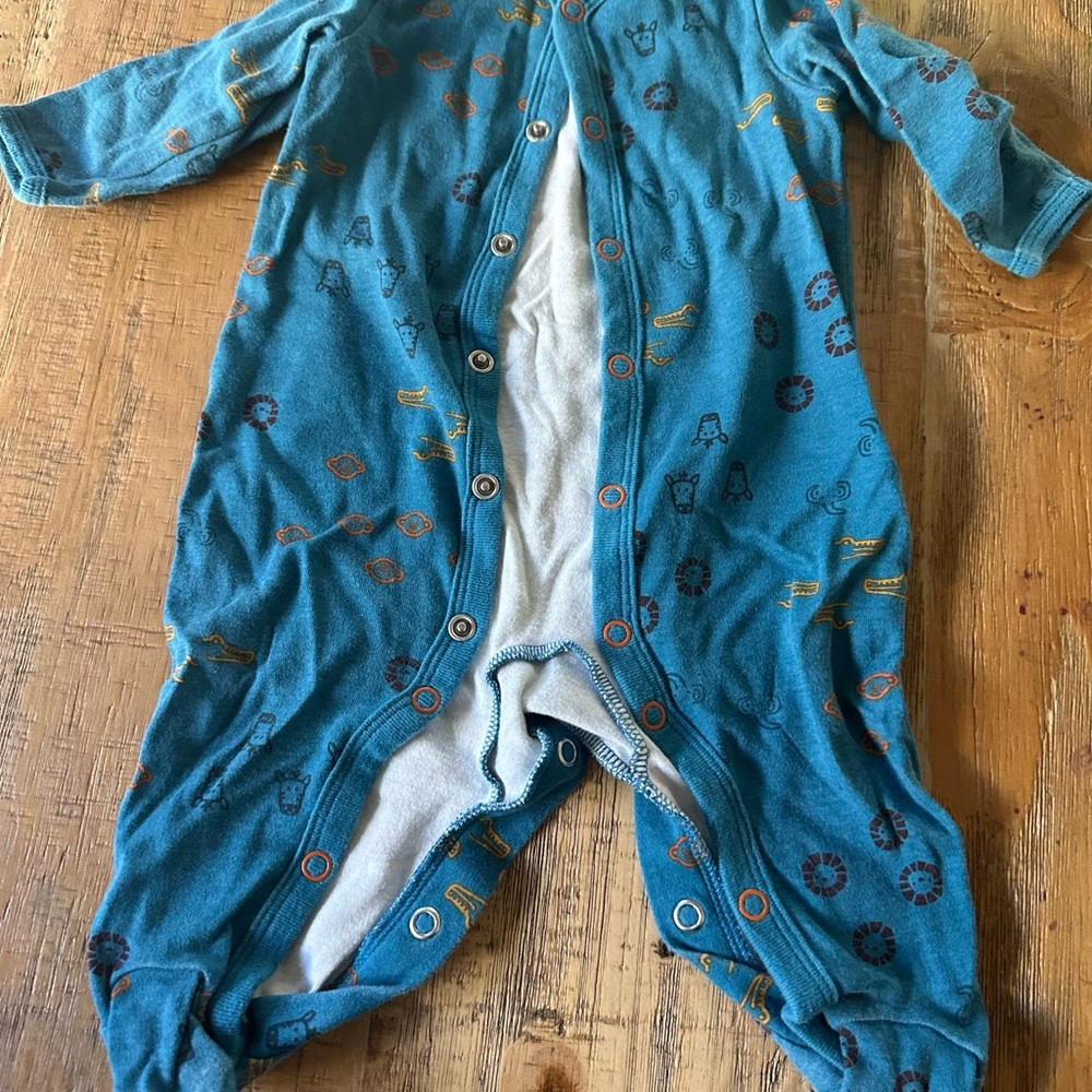 Carter's Blue One Piece with Cute Animal Patterns